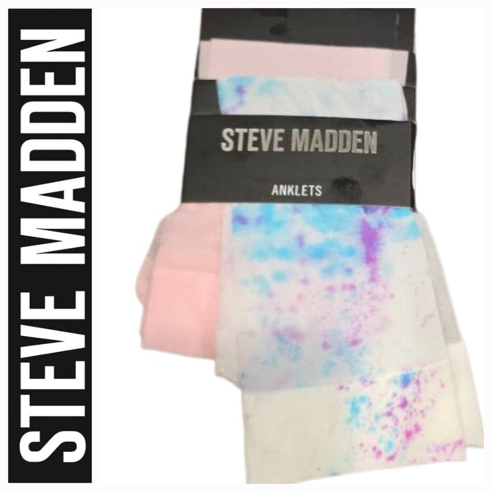 Steve Madden 2-Pair Tie Dye/Solid Anklet Socks